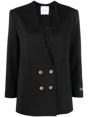 Patou blazer croisé à design sans col - Noir