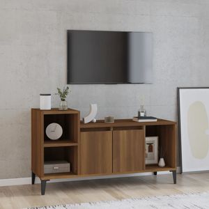 Tv-meubel 100x35x55 cm bewerkt hout bruineikenkleurig