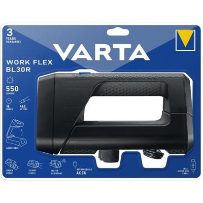 Draagbare lamp-VARTA-Work Flex BL30R-550lm-Krachtig-Verstelbare verlichting-IPX4-Lanyard inbegrepen-Oplaadbaar