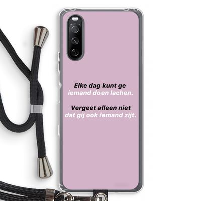 gij zijt ook iemand: Sony Sony Xperia 10 III Transparant Hoesje met koord