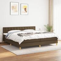 Boxspring met matras stof donkerbruin 200x200 cm