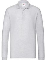 Fruit Of The Loom F541N Premium Long Sleeve Polo - Athletic Heather - L - thumbnail