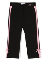MSGM Kids pantalon droit à rayures - Noir