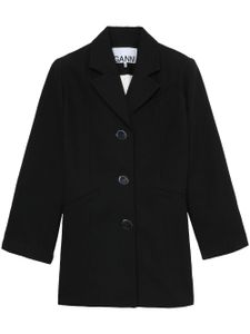 GANNI blazer oversize à simple boutonnage - Noir