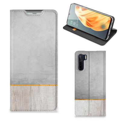 OPPO Reno3 | A91 Book | Wallet Case | Wood Concrete