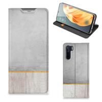 OPPO Reno3 | A91 Book | Wallet Case | Wood Concrete
