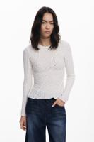 T-shirt met dwarsnaden - WHITE - L T-shirt met dwarsnaden - WHITE - L