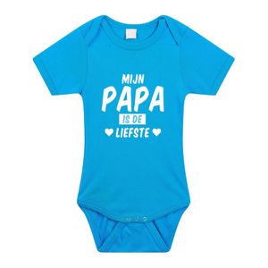 Mijn papa is de liefste cadeau baby rompertje blauw voor jongens