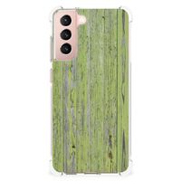 Samsung Galaxy S21 FE Stevig Telefoonhoesje Green Wood