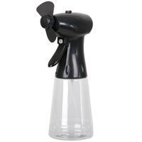Ventilator/waterverstuiver voor in de hand - zwart - 350 ml - verkoeling   - - thumbnail