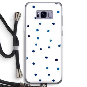 Blauwe stippen: Samsung Galaxy S8 Transparant Hoesje met koord