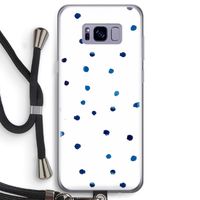 Blauwe stippen: Samsung Galaxy S8 Transparant Hoesje met koord