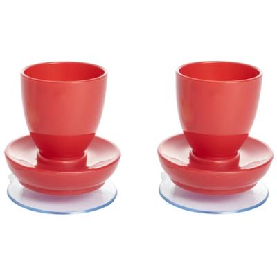 Eierdop met zuignap ( set van 2 stuks) | Kies uw kleur : Rood