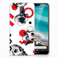 Silicone Back Case Nokia 7.1 Skull Red - thumbnail