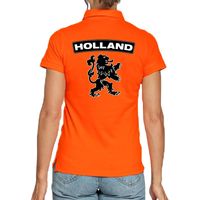 Koningsdag polo t-shirt oranje Holland met grote zwarte leeuw voor dames XL  - - thumbnail