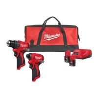 Milwaukee M12 BLPP2D-202B Accu combiset 2-delig (BLDDRC + BLIDRC) 12V 2.0Ah in tas - 4933500139