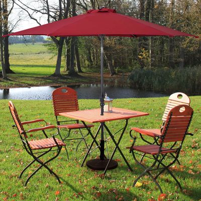 2,7 m Kantelbare Parasol met LED-Verlichting op Zonne-Energie Verkeerslicht Parasol Tuinparasol Stalen Steel Polyester Stof Geen Parapluvoet