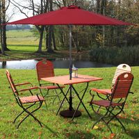 2,7 m Kantelbare Parasol met LED-Verlichting op Zonne-Energie Verkeerslicht Parasol Tuinparasol Stalen Steel Polyester Stof Geen Parapluvoet
