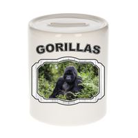 Dieren gorilla spaarpot - gorillas/ gorilla apen spaarpotten kinderen 9 cm - thumbnail
