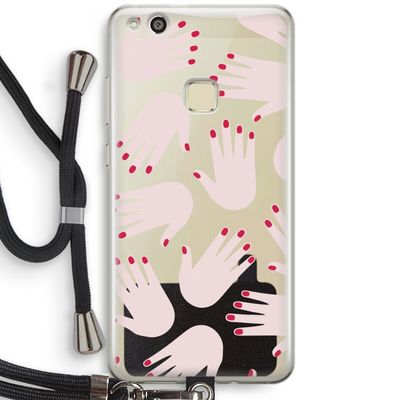 Hands pink: Huawei Ascend P10 Lite Transparant Hoesje met koord