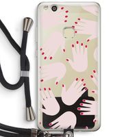 Hands pink: Huawei Ascend P10 Lite Transparant Hoesje met koord