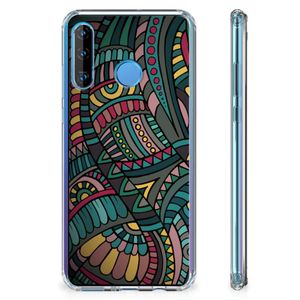 Huawei P30 Lite Doorzichtige Silicone Hoesje Aztec