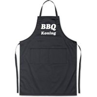 Benza Schort BBQ Koning - Grappige/Leuke/Mooie Keukenschort/Luxe - Zwart