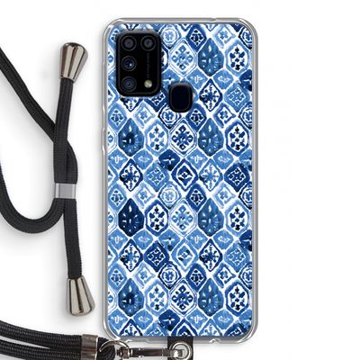 Blauw motief: Samsung Galaxy M31 Transparant Hoesje met koord