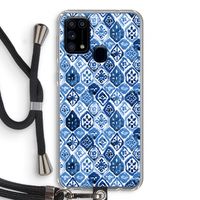 Blauw motief: Samsung Galaxy M31 Transparant Hoesje met koord