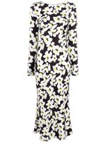 V:PM ATELIER robe fleurie Indugo à manches longues - Noir