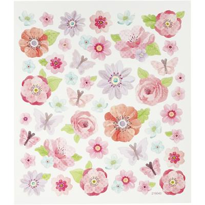 Creativ Company Stickers, lente bloemen, vel 15x16,5 cm, 1 vel