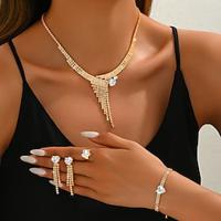 Bruidssieradensets 4 Gesimuleerde diamant 1 Ketting 1 Armband 1 Ring Oorbellen Dames Elegant Stijlvol Zoet Schattig Kwastje Liefde Kostbaar Sieraden set Voor Bruiloft Feest / Avond Lahja Lightinthebox - thumbnail