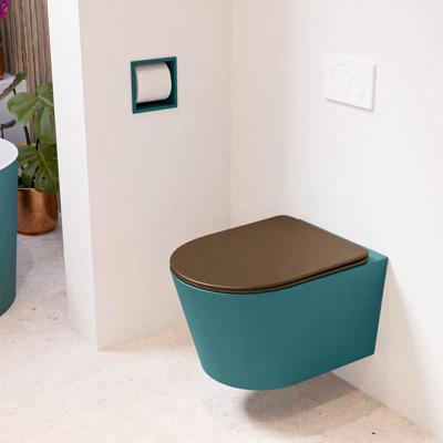 MONDIAZ LAVIE hangend toilet single fire rimless diepspoel Smag, Toiletzitting met quick-release & softclose Rust