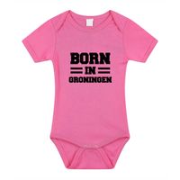 Born in Groningen kraamcadeau rompertje roze meisjes