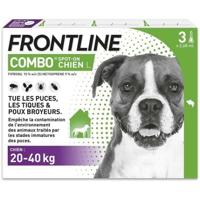 FRONTLINE 3 Antiparasitaire pipetten COMBO Hond - 20-40 kg - Vlooien, teken, bijtende luizen