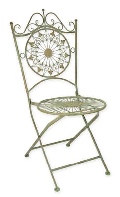AN IRON FOLDING CHAIR