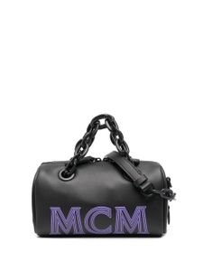 MCM sac cabas à logo brodé - Noir