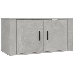 The Living Store Wandmeubel Betongrijs 80x34.5x40 cm - Bewerkt Hout