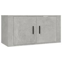 The Living Store Wandmeubel Betongrijs 80x34.5x40 cm - Bewerkt Hout