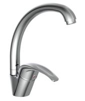 Ngk Schutte diziani ééngreepsmeraan keuken met ronde uitloop | chroom 35755