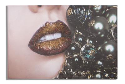 HANDGEMAAKTE WANDBEDRUKKINGMOOIE LIPPEN
cm 80X3,8X120