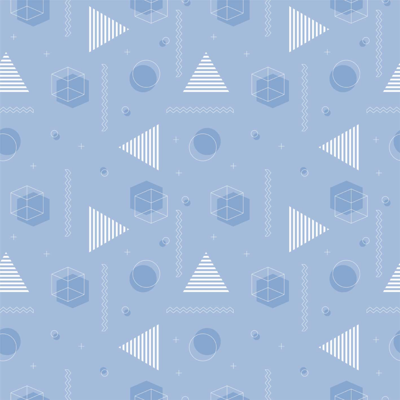 Geometrisch blauw behang tienerkamer