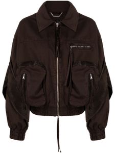 Blumarine veste bomber à logo brodé - Marron