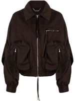 Blumarine veste bomber à logo brodé - Marron - thumbnail