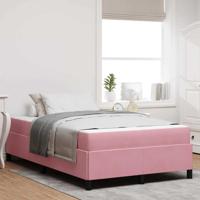 Bedframe met matras Roze en wit 120 x 200 cm Fluweel