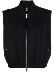 Thom Krom veste crop à fermeture zippée - Noir