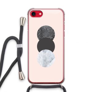 Marmeren cirkels: iPhone SE 2020 Transparant Hoesje met koord