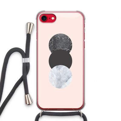 Marmeren cirkels: iPhone SE 2020 Transparant Hoesje met koord