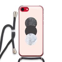Marmeren cirkels: iPhone SE 2020 Transparant Hoesje met koord