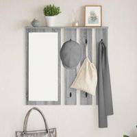 Wandgemonteerde kapstok met plank Grijs sonoma 84 x 10 x 80 cm
